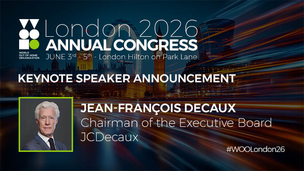 Jean-Francois Decaux to headline the World Out of Home Organization 2026 Annual Congress in London on June 4th